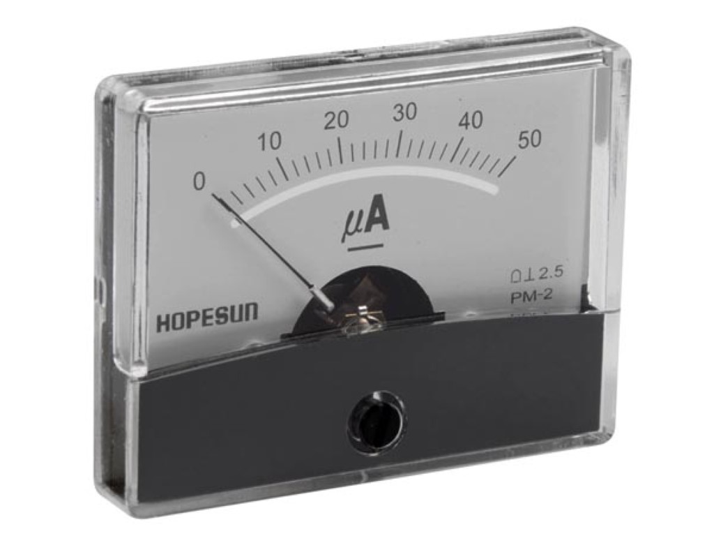 ANALOGUE CURRENT PANEL METER 50µA DC / 60 x 47mm