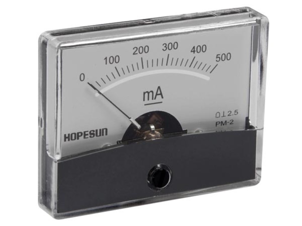 ANALOGUE CURRENT PANEL METER 500mA DC / 60 x 47mm