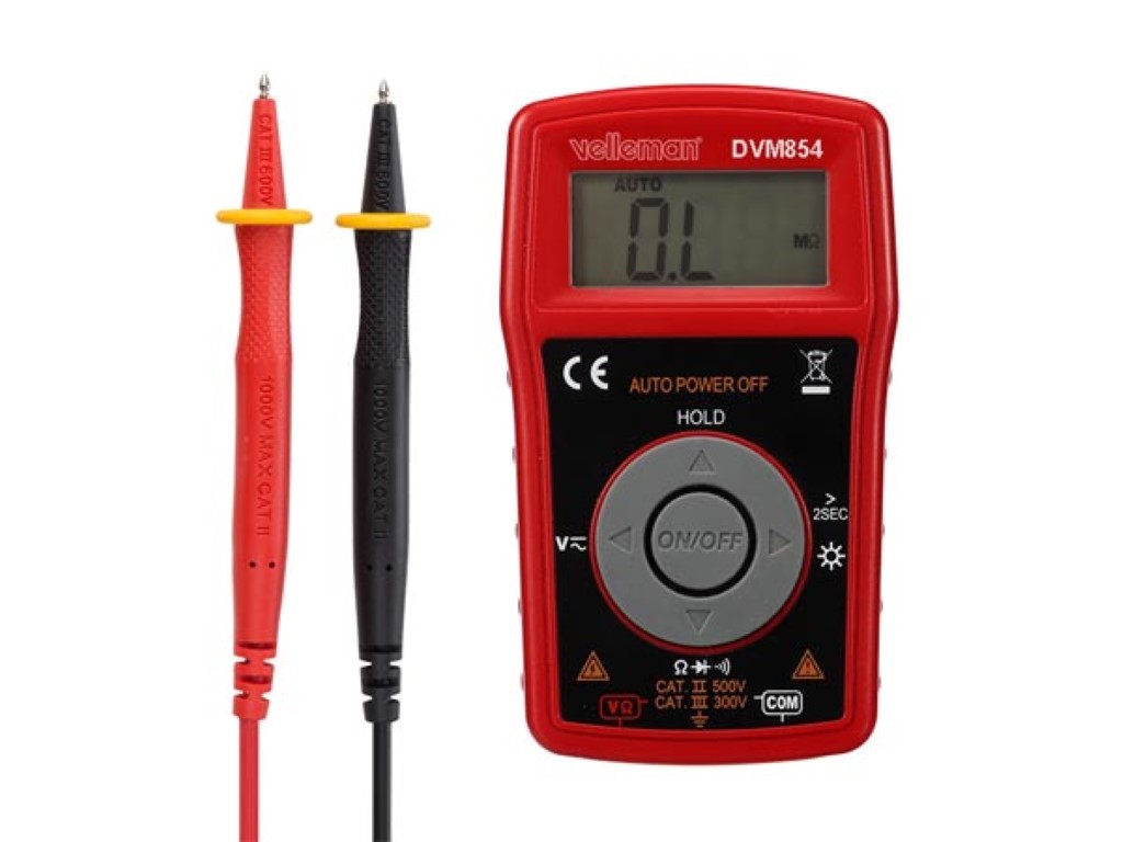 DIGITAL MULTIMETER AUTOMATIC - CAT III 300 V / CAT II 500 V - 10 A- 2000 COUNTS WITH DATA HOLD / BACKLIGHT FUNCTIONS