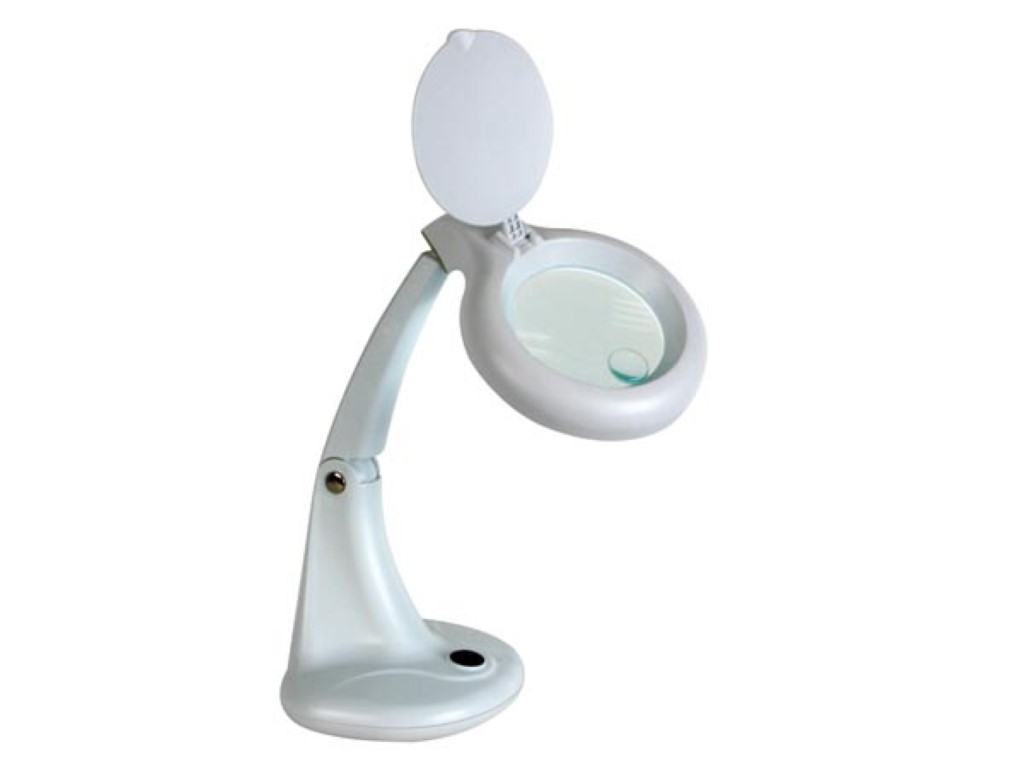 DESK LAMP WITH MAGNIFYING GLASS 3 + 12 DIOPTRE - 12W - WHITE