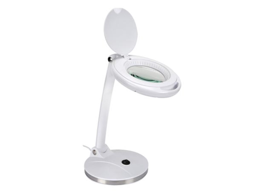 LED DESK LAMP WITH MAGNIFYING GLASS 5 DIOPTRE - 48 LEDS - WHITE