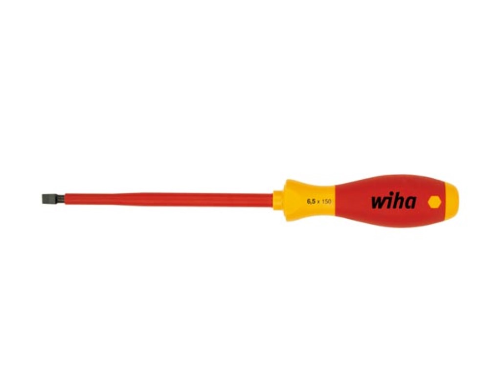 WIHA - SOFTFINISH VDE/GS SCREWDRIVER - SLOTTED 6.5 x 150mm