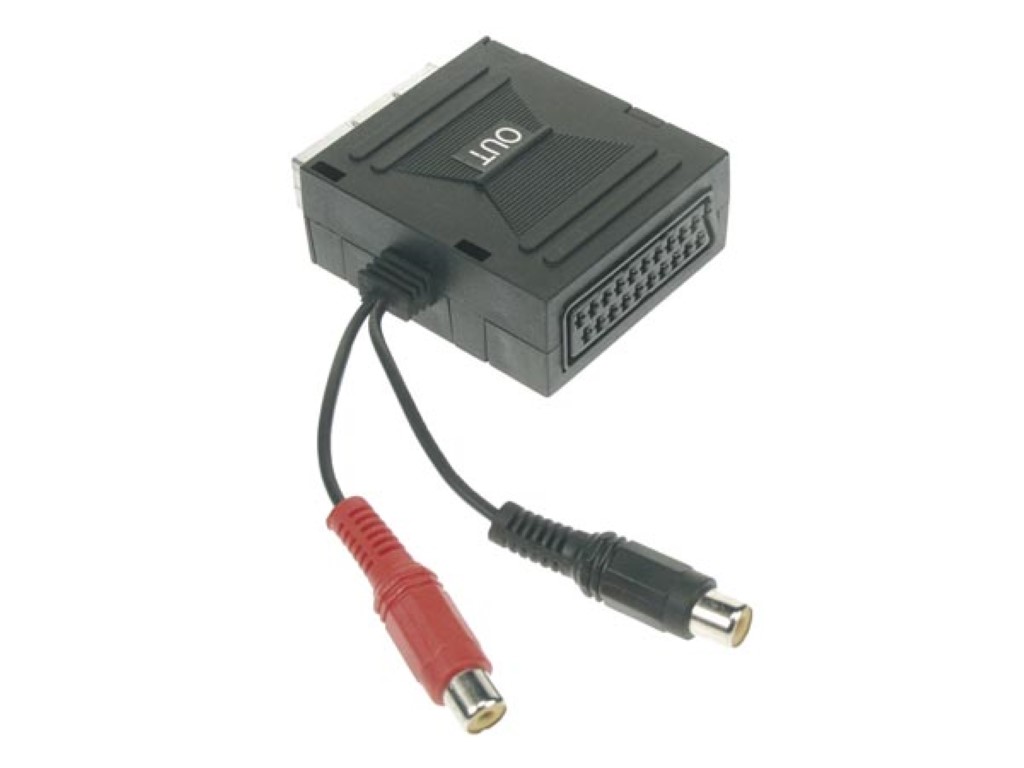 Ülemineku adapter: SCART -  2 x RCA pesad