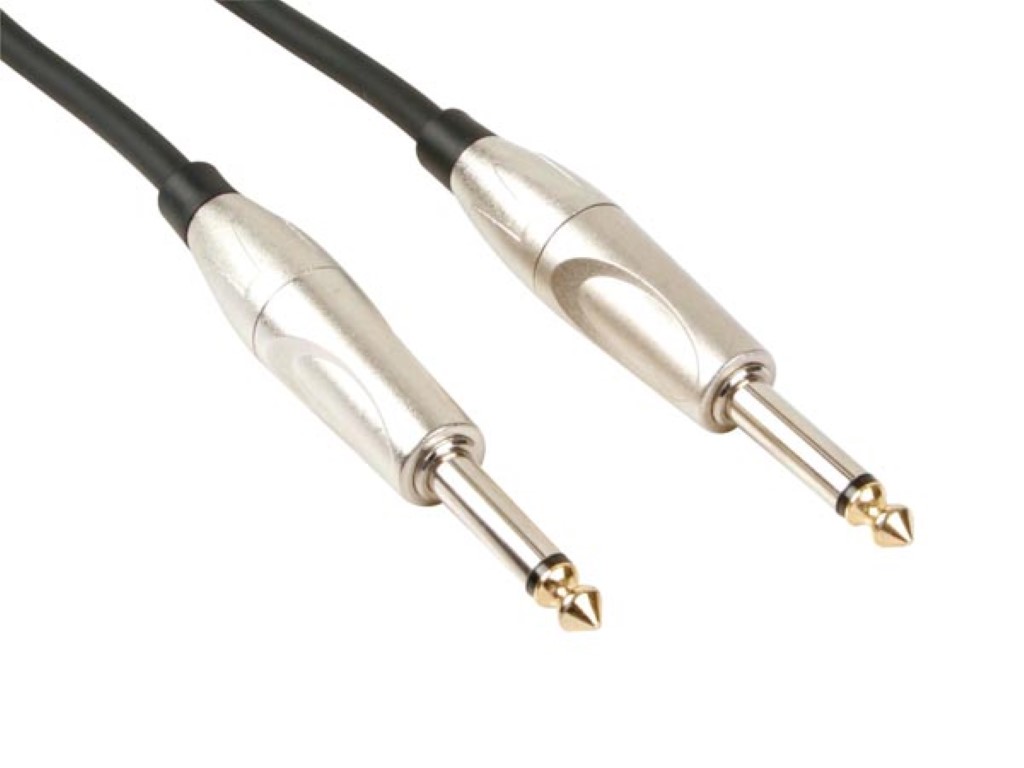 PROFESSIONAL PATCH CABLE 6.35mm MONO MALE TO 6.35mm MONO MALE (1m)
