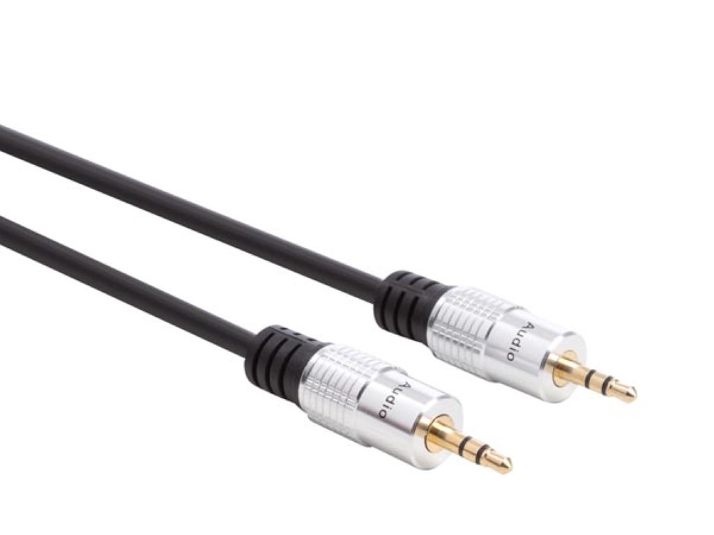 3.5 mm STEREO PLUG TO 3.5 mm STEREO PLUG / STANDARD / 5.0 m / M-M / GOLD PLATED