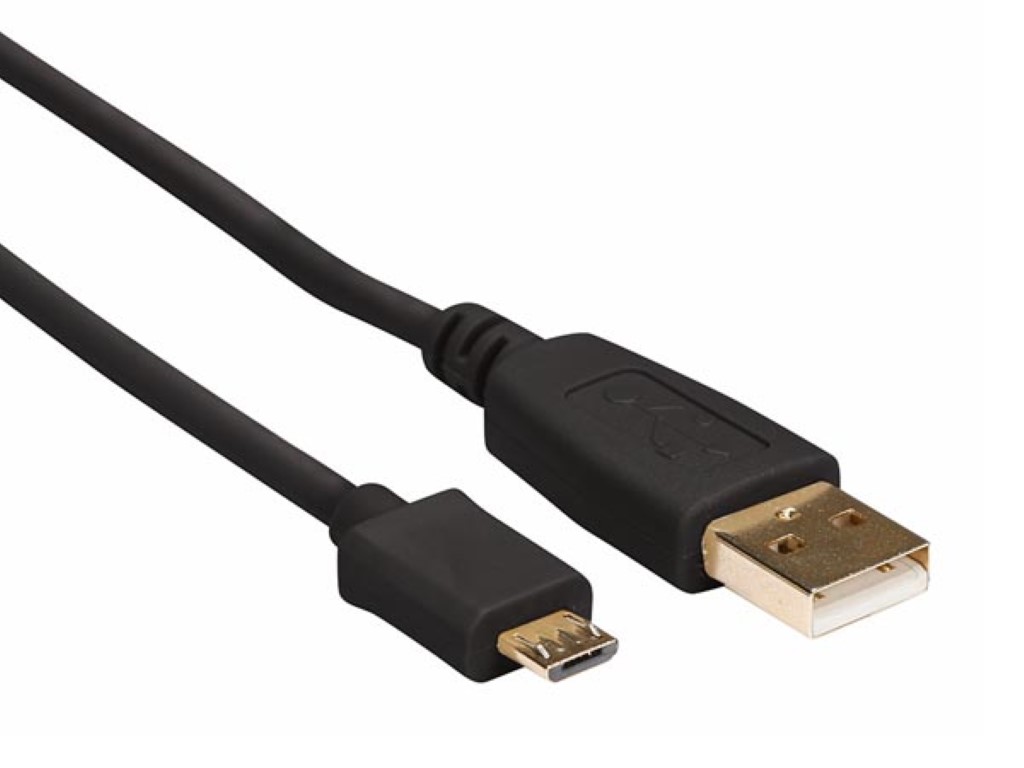 USB 2.0 A pistik - MICRO USB pistik / vask / BASIC / 0.75 m / kullatud / M-M
