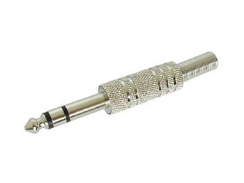 6.35mm MALE JACK CONNECTOR - NICKEL STEREO