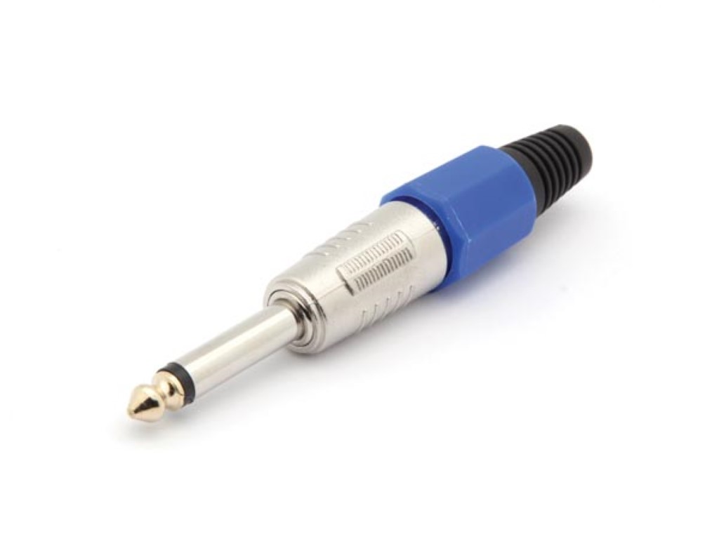 6.35mm PROFESSIONAL MALE JACK CONNECTOR - MONO - BLUE