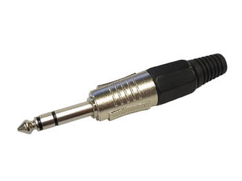 6.35mm PROFESSIONAL MALE JACK CONNECTOR - STEREO - BLACK