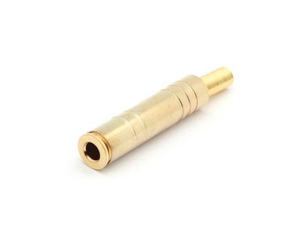 6.35mm FEMALE JACK CONNECTOR - STEREO - GOLD