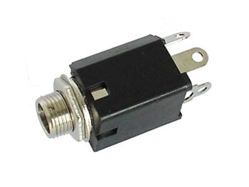 6.35mm FEMALE JACK CONNECTOR - WITH SWITCH - MONO