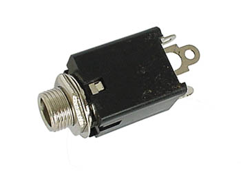 6.35mm FEMALE JACK CONNECTOR - WITH SWITCH - STEREO