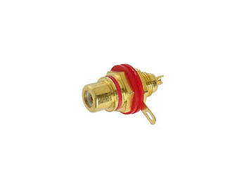 RCA BINDING POST FEMALE - GOLD - RED