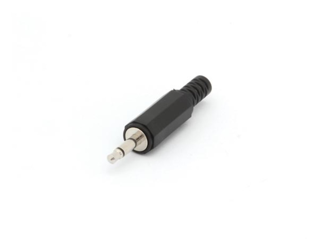 3.5mm MALE JACK CONNECTOR - BLACK PLASTIC MONO