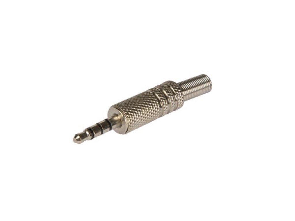 3.5mm MALE JACK CONNECTOR - NICKEL STEREO - 4 CONTACTS