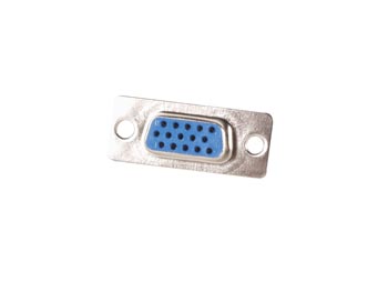 FEMALE 15-PIN D-CONNECTOR - HIGH DENSITY - CHASSIS MOUNTING