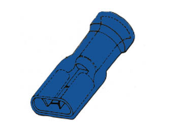 INSULATED FEMALE CONNECTOR 6.4mm BLUE