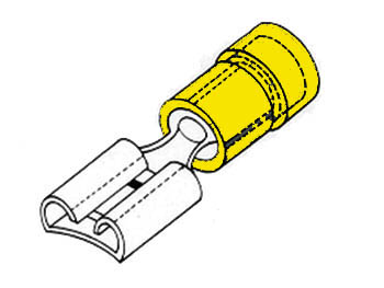 FEMALE CONNECTOR 6.4mm YELLOW