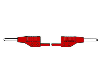 INJECTION-MOULDED MEASURING LEAD 2mm 25cm / RED (MVL 2/25)