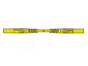 CONTACT PROTECTED INJECTION-MOULDED MEASURING LEAD 4mm 25cm / YELLOW (MLB/GG-SH 25/1)