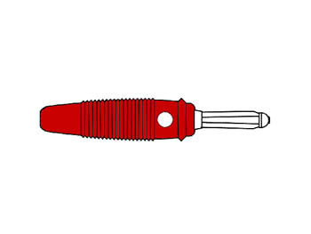 HQ MATING CONNECTOR 4mm WITH TRANSVERSE HOLE AND SCREW / RED (BULA 20K)