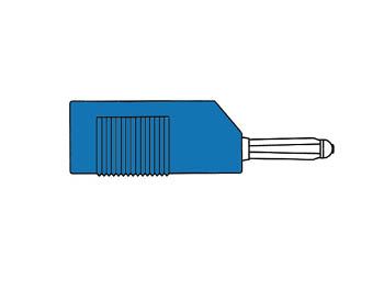 MATING CONNECTOR 4mm WITH LONGITUDINAL OR TRANSVERSE CABLE MOUNTING, WITH SCREW / BLUE (BSB 20K)