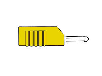 MATING CONNECTOR 4mm WITH LONGITUDINAL OR TRANSVERSE CABLE MOUNTING, WITH SCREW / YELLOW (BSB 20K)
