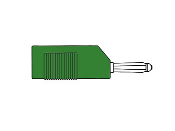 MATING CONNECTOR 4mm WITH LONGITUDINAL OR TRANSVERSE CABLE MOUNTING, WITH SCREW / GREEN (BSB 20K)