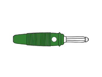 MATING CONNECTOR 4mm WITH TRANSVERSE HOLE AND SOLDERING END / GREEN (BULA 30K)