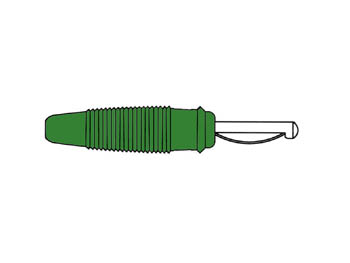 MATING CONNECTOR 4mm WITH TRANSVERSE HOLE AND SOLDERING END / GREEN (VQ 30)