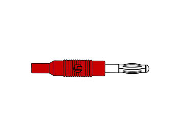 INJECTION-MOULDED ADAPTER PLUG 4mm TO 2mm / RED (MZS 4)