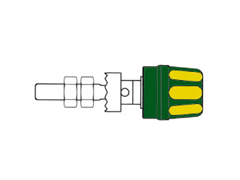 4mm SOCKET WITH CLAW EDGE / YELLOW + GREEN (PK 10A)