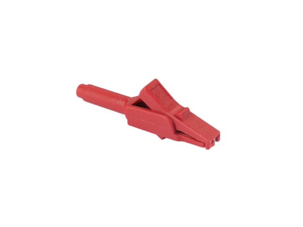 INSULATED CROCODILE CLIP, RED, FEMALE SOCKET 4 mm - MA 260SH