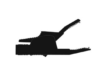 INSULATED CROCODILE CLIPS 4mm 34A, CONTACT PROTECTED / BLACK (AK2B 2540)