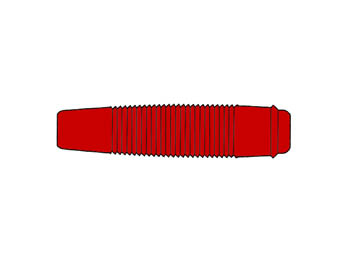 INSULATED FLEXIBLE COUPLING FOR 4mm PLUG / RED (KUN 30)