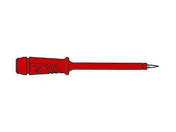 Isoleeritud testproovik 4mm roostevaba terasest otsikuga / punane(PRÜF 2)