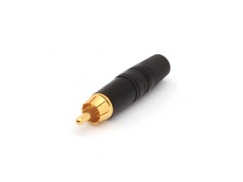 NEUTRIK - Fono-pistik (RCA) - kullatud kontaktid- musta värvi markeeringuga rõngas