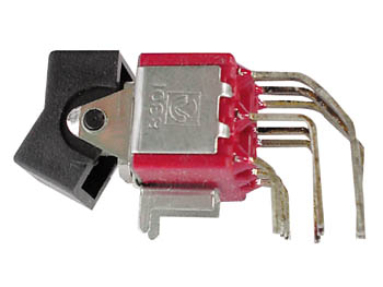 90° VERTICAL PCB ROCKER SWITCH 3PDT ON-OFF-ON