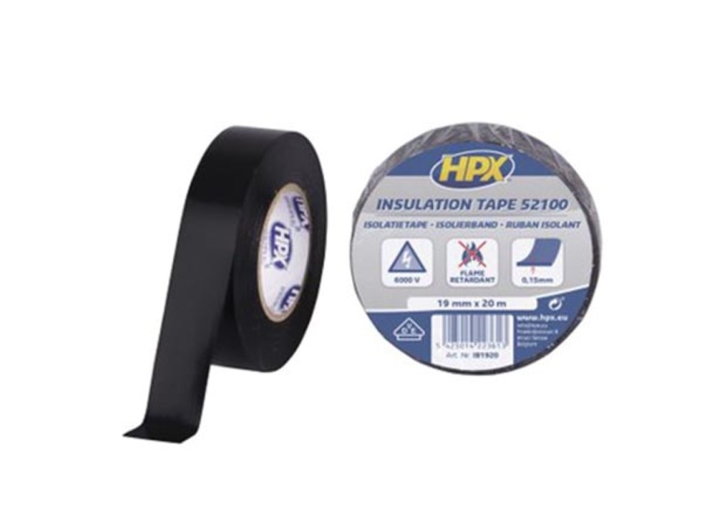 PVC insulating tape VDE - black 19mm x 20m