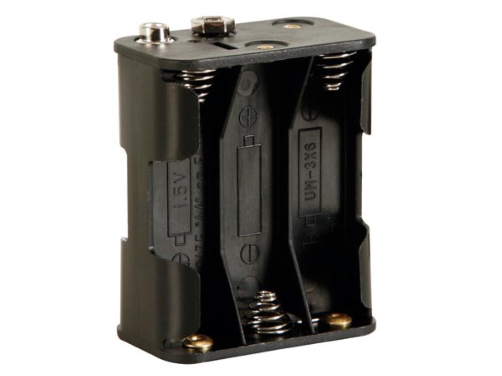 BATTERY HOLDER FOR 6 x AA-CELL (WITH SNAP TERMINALS)