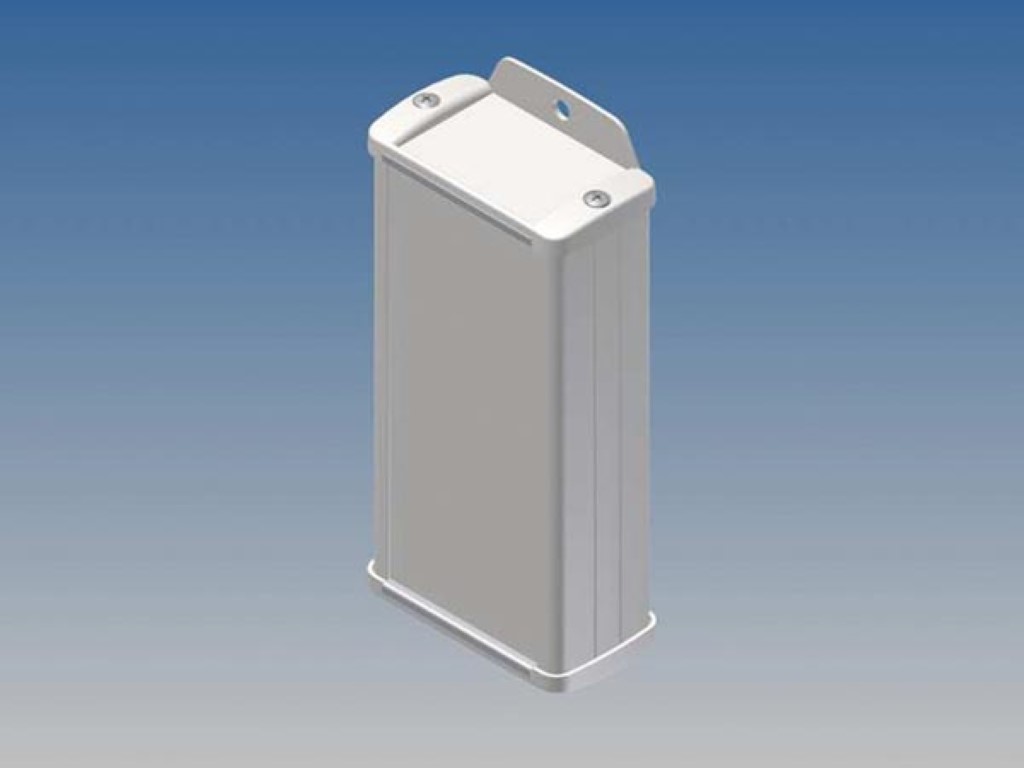 Alumiiniumkorpus - valge - 125 x 59.9 x 30.9 mm - flantsiga