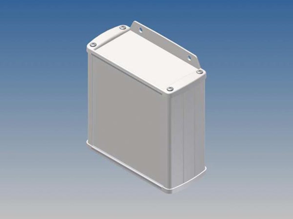 Alumiiniumkorpus - valge - 110 x 105.9 x 45.8 mm - flantsiga