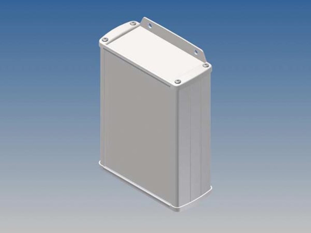 Alumiiniumkorpus - valge - 145 x 105.9 x 45.8 mm - flantsiga