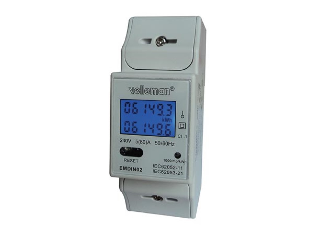 SINGLE PHASE - DUAL MODULE DIN-RAIL MOUNT kWh METER - FOR PROFESSIONAL USE