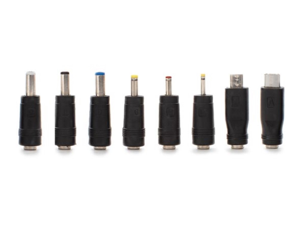 UNIVERSAL SET of 8 DC PLUGS for 2.1 x 5.5 mm MALE PLUG