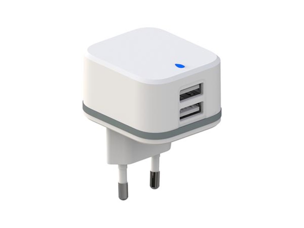 COMPACT CHARGER WITH DUAL USB OUTPUT 5 V - 4.8 A max. - 24 W max. - White