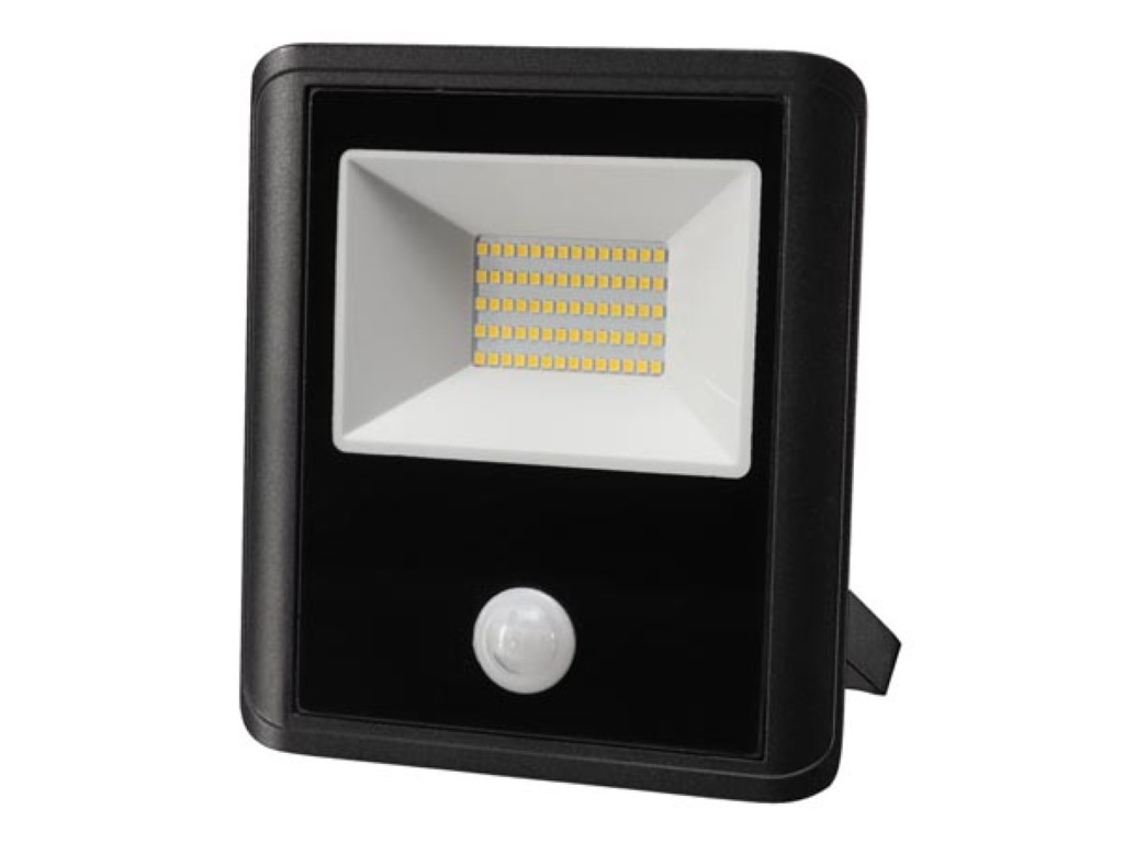 Välitingimuste LED-prožektor - 50 W, Neutralne valge- must - PIR