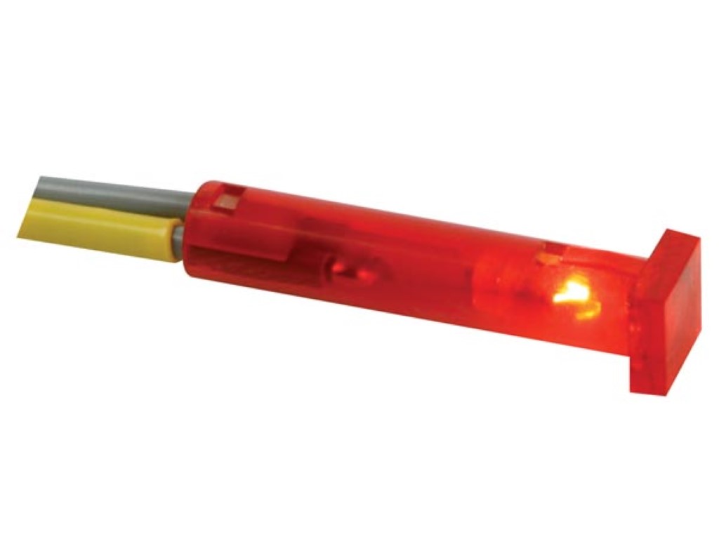 7 x 7mm nelinurkne paneeli kontroll-lamp, 24V punane