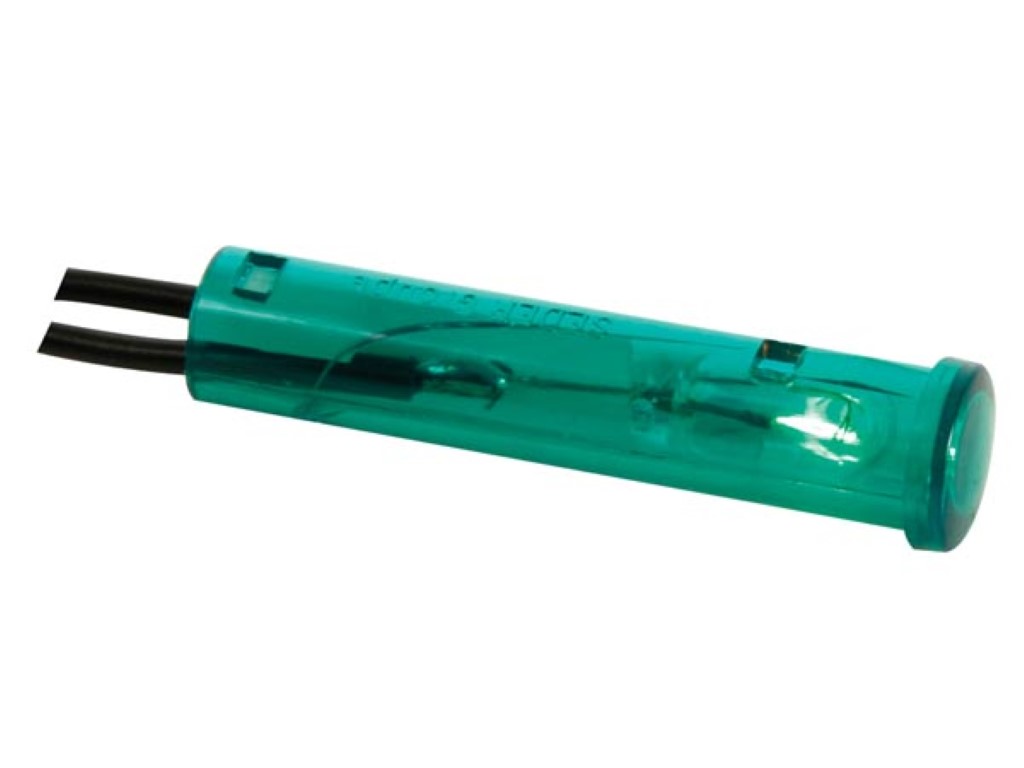 7mm ümmargune paneeli kontroll-lamp, 220V roheline