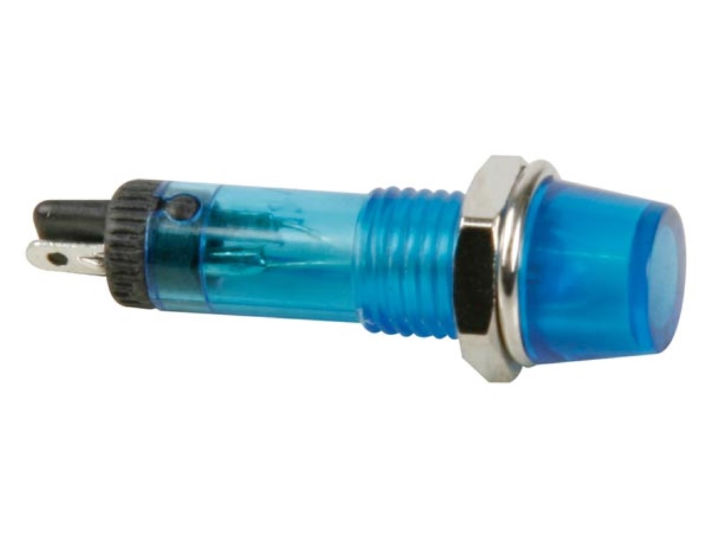 Ümmargune sinine neoonlamp: 220V , 8mm , juhtmeteta
